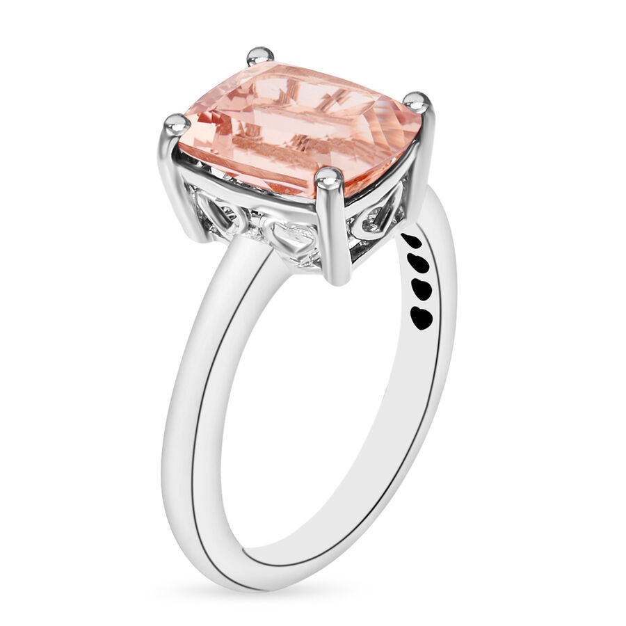 14K W Gold  AAA   Morganite  Solitaire Ring 2.84 ct,  Gold Wt. 4 Gms  2.840  Ct. 7719957 2
