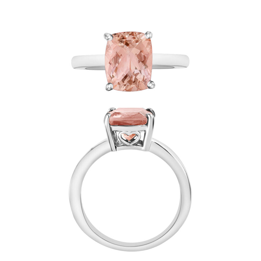 14K W Gold  AAA   Morganite  Solitaire Ring 2.84 ct,  Gold Wt. 4 Gms  2.840  Ct. 7719957 3