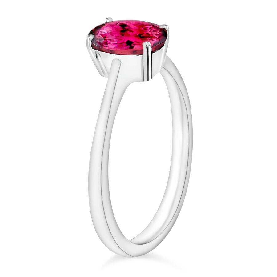 Rubellite  Ring in Platinum Overlay Sterling Silver 1.30 ct  1.300  Ct. 7720817 2