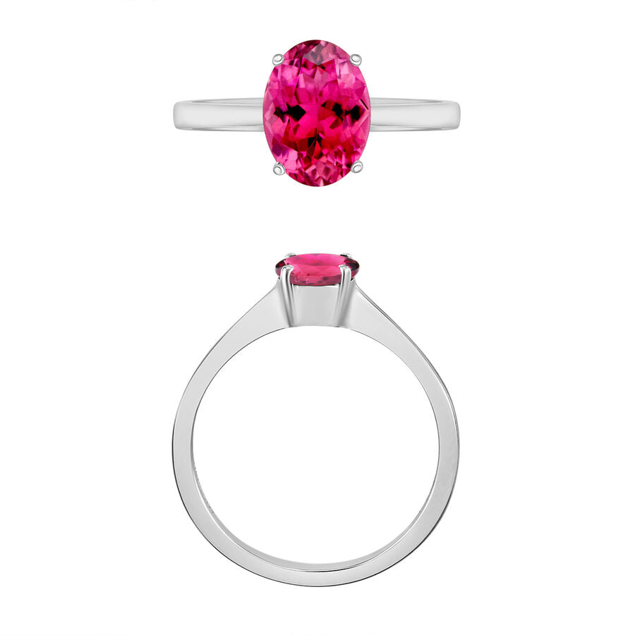 Rubellite  Ring in Platinum Overlay Sterling Silver 1.30 ct  1.300  Ct. 7720817 3