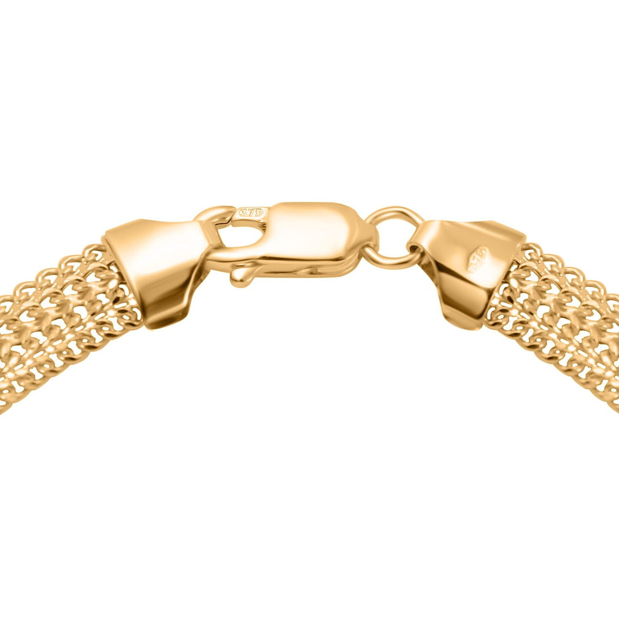 9K Yellow Gold Diamond Cut Domed Curb Bismark Bracelet (Size - 7.5) 7722993 3