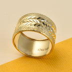 Maestro Collection - 9K Yellow Gold Diamond Cut Chevron Design Ring (Dimension 10.70x0.80mm)._7723086_1