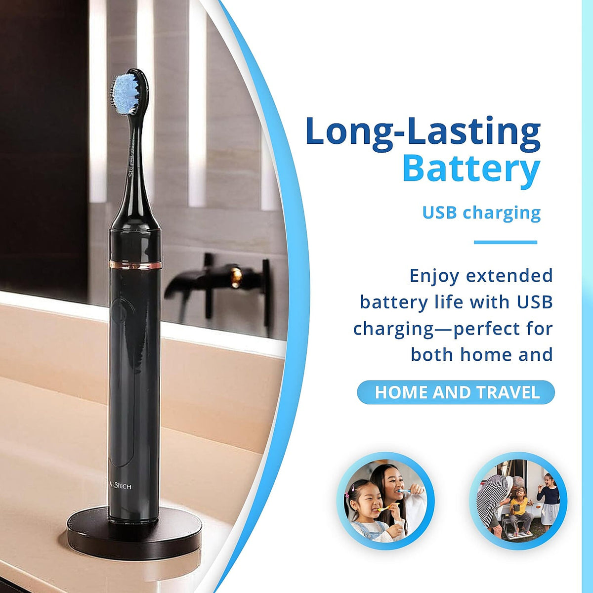 Beautech LED 5 Mode Toothbrush with 4 Replacement Brush Heads and Dual Charging Options 7723464 5