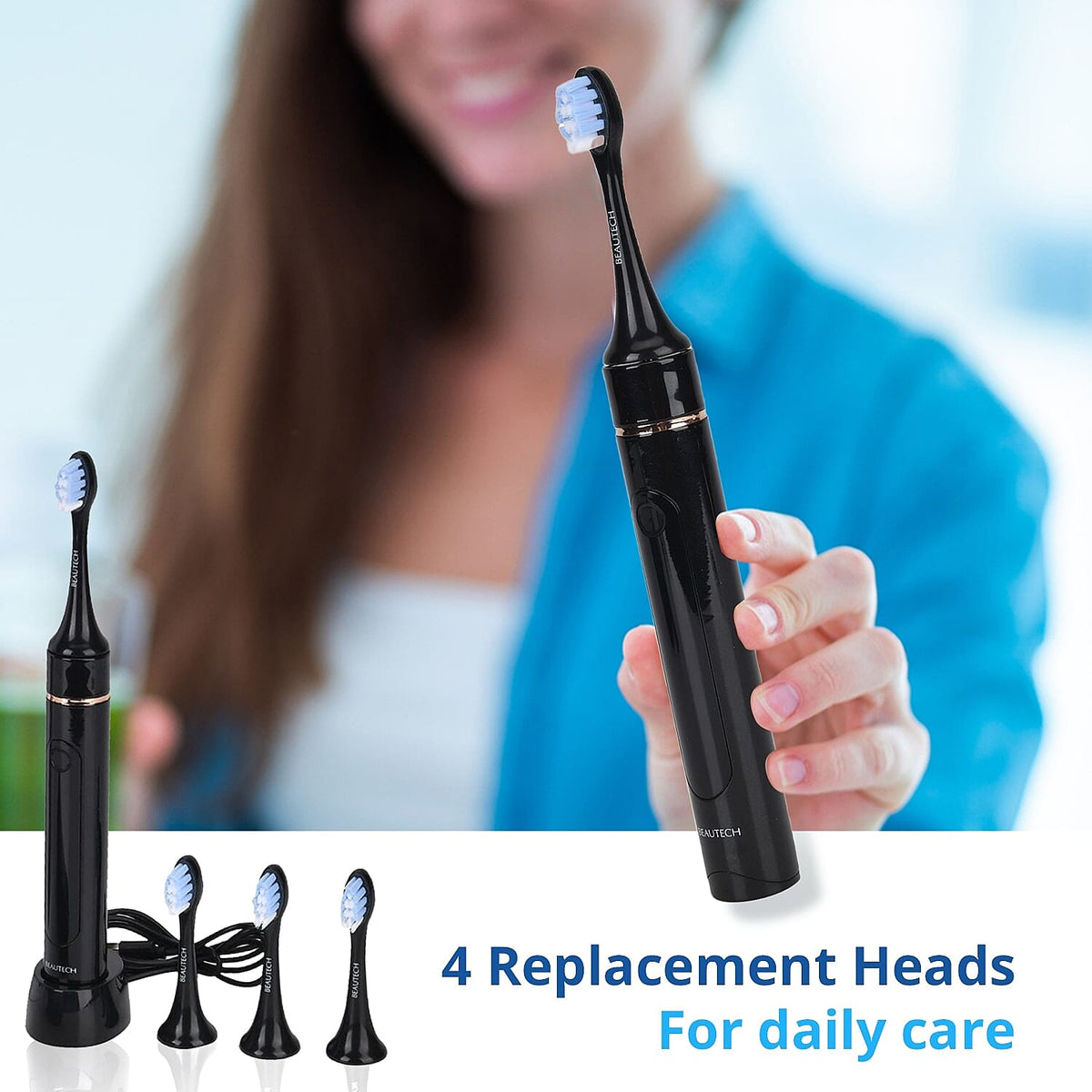 Beautech LED 5 Mode Toothbrush with 4 Replacement Brush Heads and Dual Charging Options 7723464 7