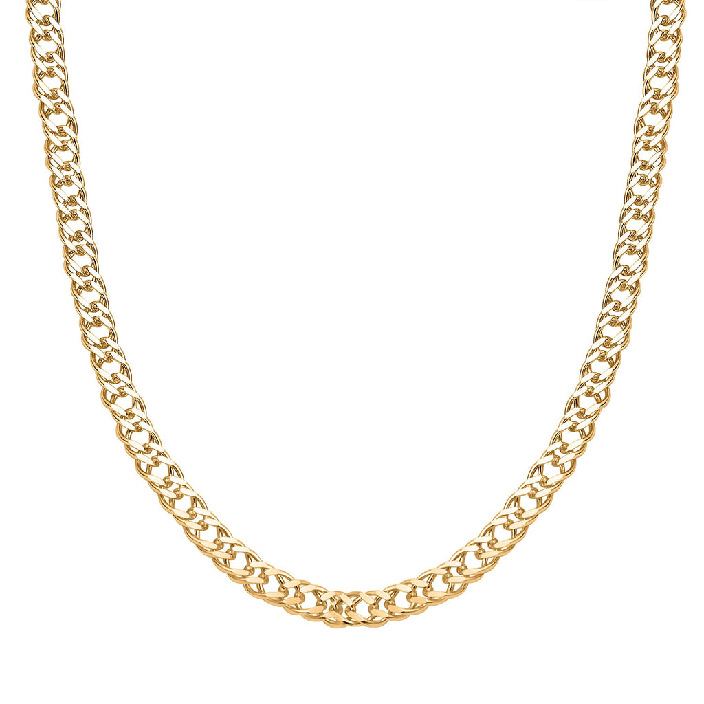 Vicenza Exclusive Deal - Gold Plated Sterling Silver Double Curb Diamond Cut Neckalce  (Size - 20)