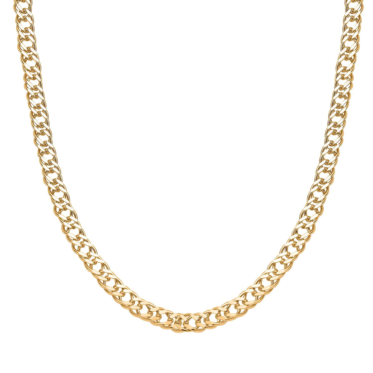 Vicenza Exclusive Deal - Gold Plated Sterling Silver Double Curb Necklace  (Size - 20) 7724036 0