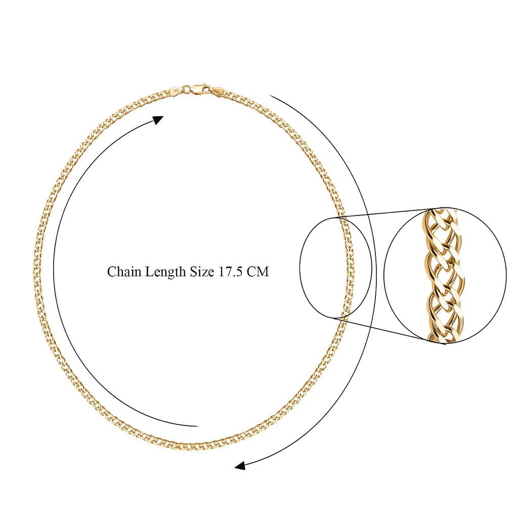 Vicenza Exclusive Deal - Gold Plated Sterling Silver Double Curb Diamond Cut Neckalce  (Size - 20)