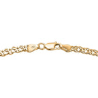 Vicenza Exclusive Deal - Gold Plated Sterling Silver Double Curb Diamond Cut Neckalce  (Size - 20)