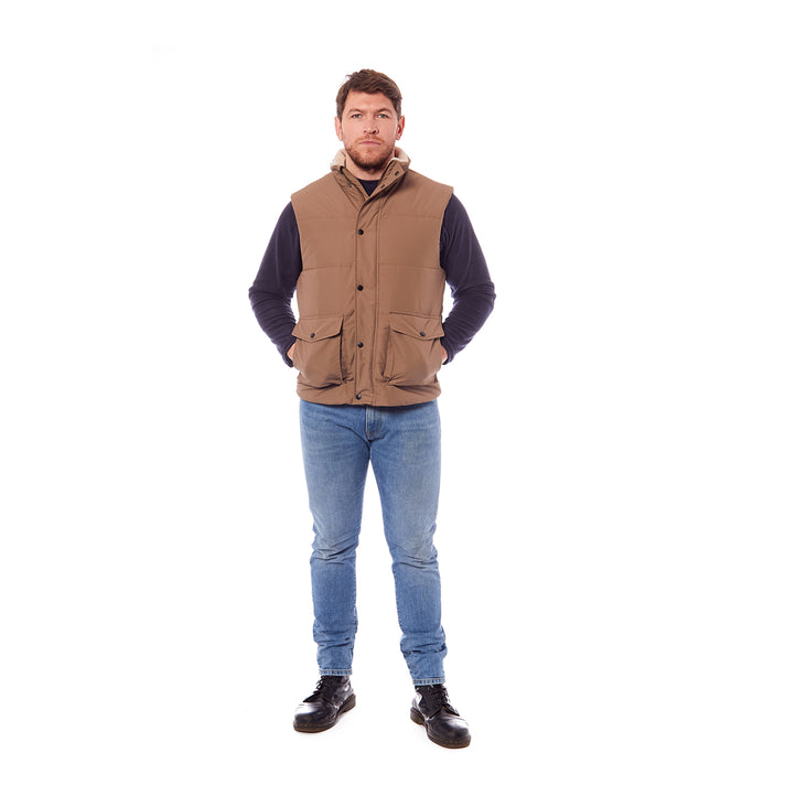 Gents Logan Warm Padded Multi Pocket Gilet (Size M) - Tan 7724467 2
