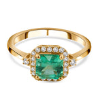 ILIANA- 18K Yellow Gold AAA Colombian Emerald & Diamond Ring 1.40 Ct._7724482