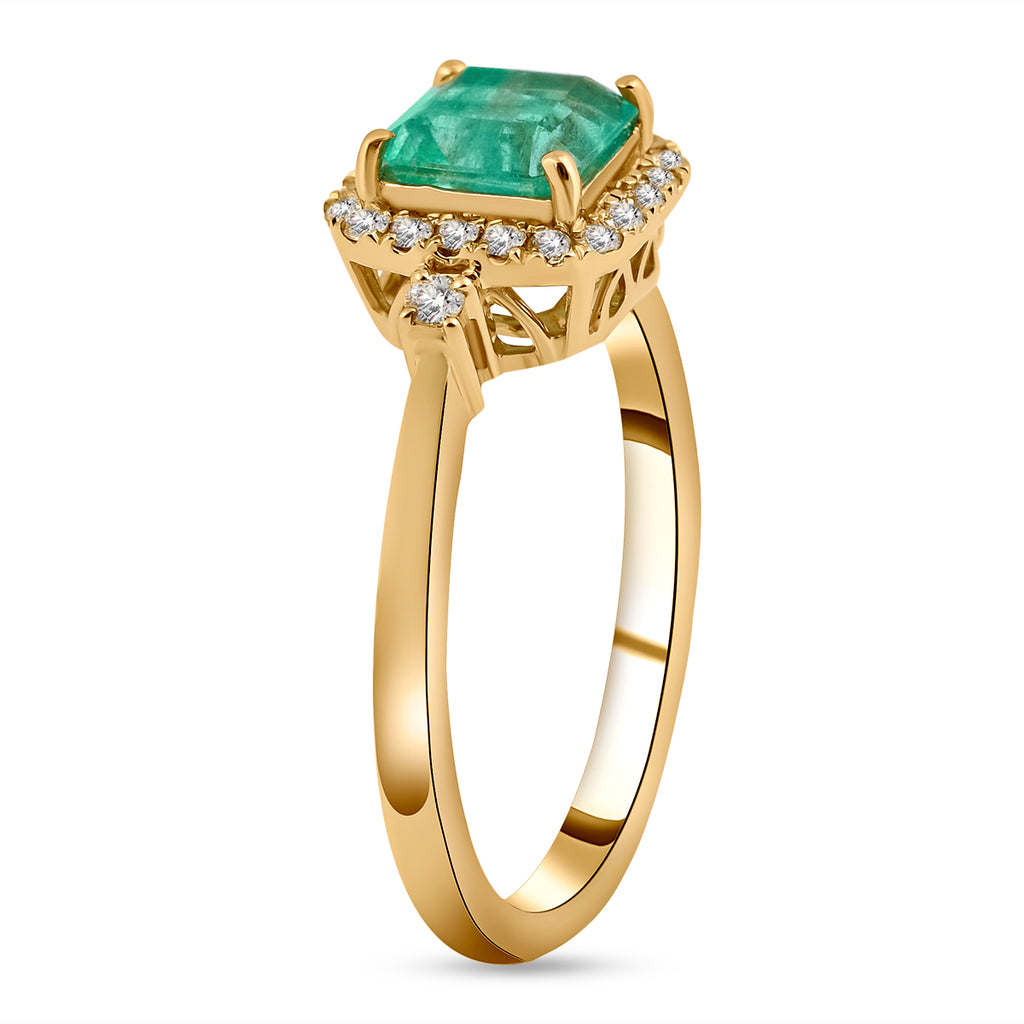ILIANA- 18K Yellow Gold AAA Colombian Emerald & Diamond Ring 1.40 Ct._7724482_1