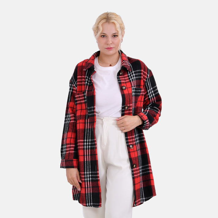 Tamsy Brushed Cotton Blend Checked Shacket 7724567 1