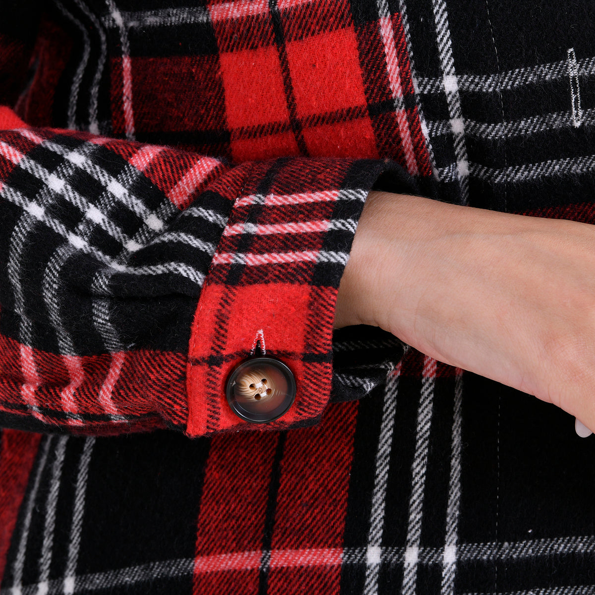Tamsy Brushed Cotton Blend Checked Shacket 7724567 6