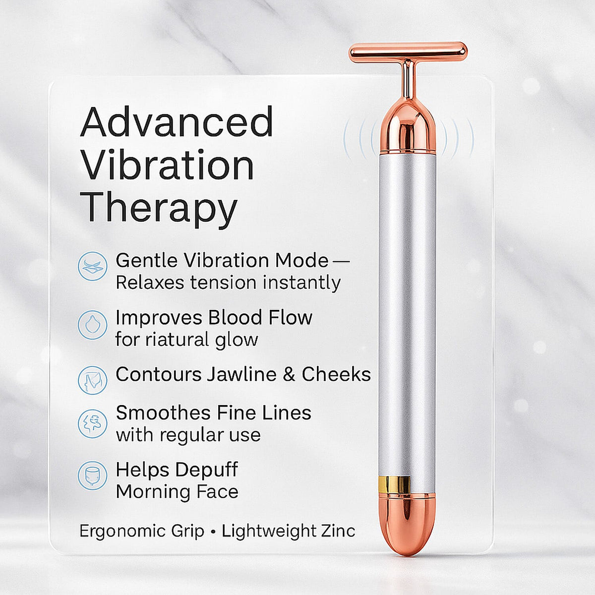 4-in-1 Facial Vibration Massage Roller - 4 Interchangeable Massage Heads 7724659 3