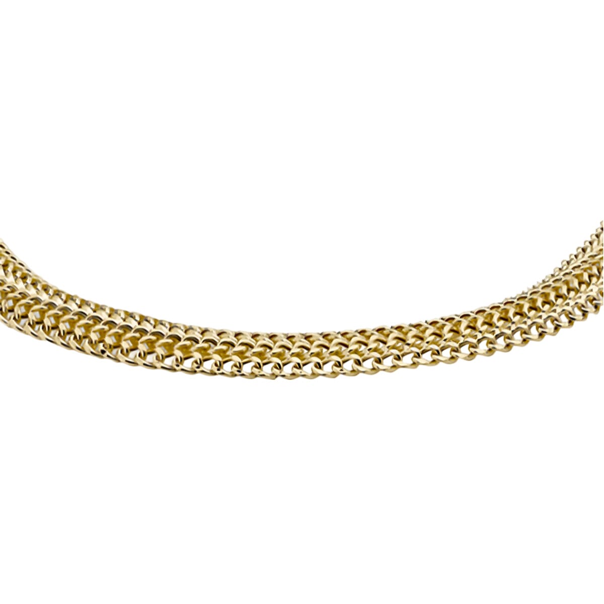 Vicenzaro Closeout - One time Deal -9K Yellow Gold Diamond Cut Domed Curb Bismark Necklace (Size - 18), Gold Wt. 6.8 Gms 7725473 0