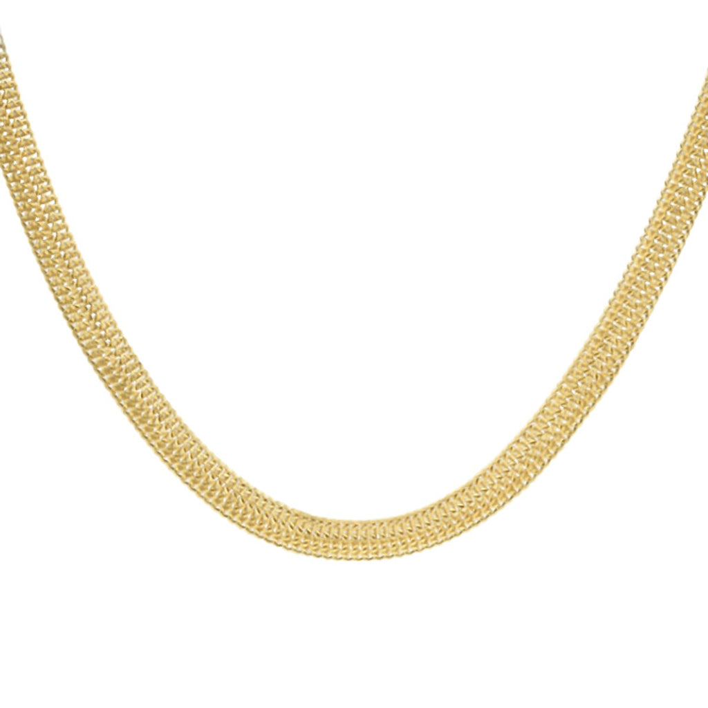 Vicenzaro Closeout - One time Deal -9K Yellow Gold Diamond Cut Domed Curb Bismark Necklace (Size - 18), Gold Wt. 6.8 Gms