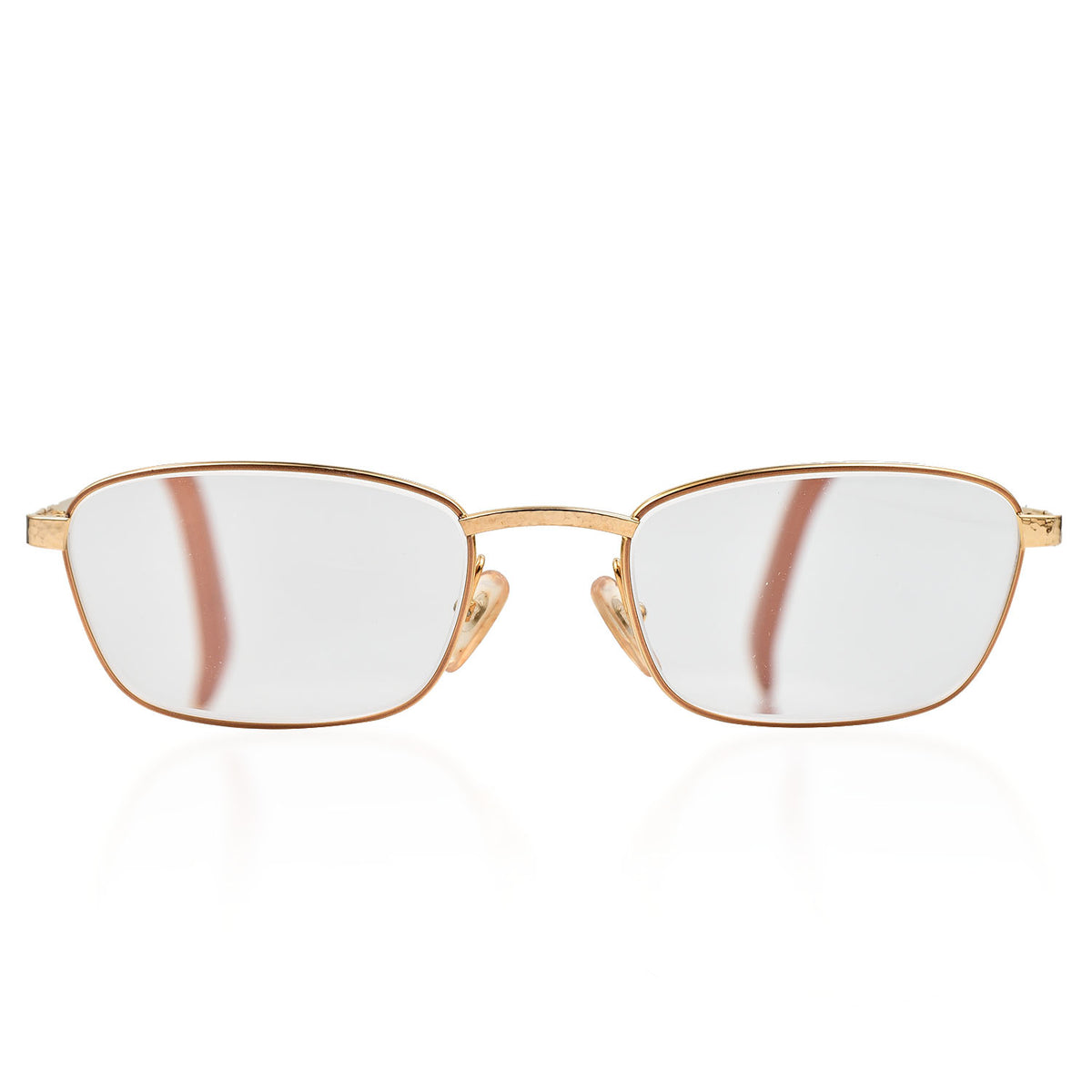 Christian Dior Rectangular Metal Frames with Pink Tips Readers (Power 4.0) - Gold V32512522 0