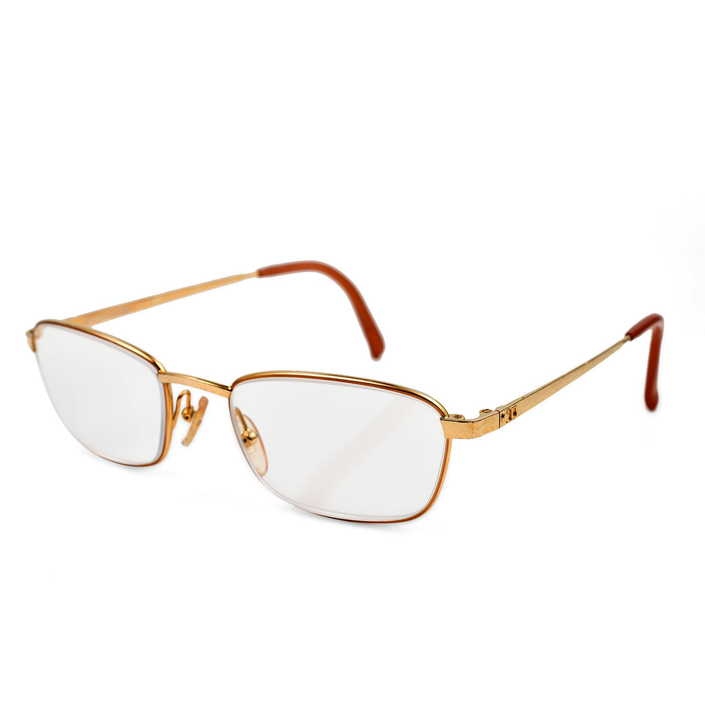 Christian Dior Rectangular Metal Frames with Pink Tips Readers (Power 4.0) - Gold_7726108_1