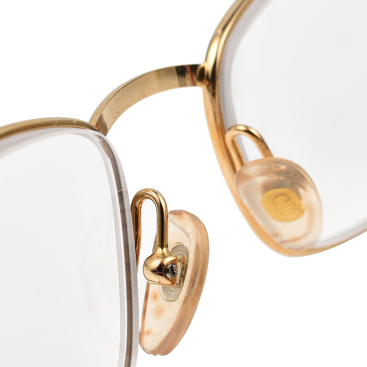 Christian Dior Rectangular Metal Frames with Pink Tips Readers (Power 4.0) - Gold V32512522 3