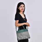 PU Patterned Crossbody Bag (Size 32x12x26 cm) - Green_7726371_1