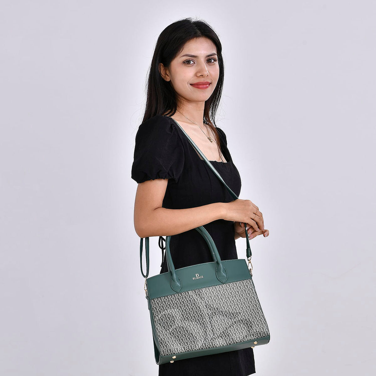 Leatherette Crossbody Bag with Shoulder Strap and Handle Drop 7726371 2