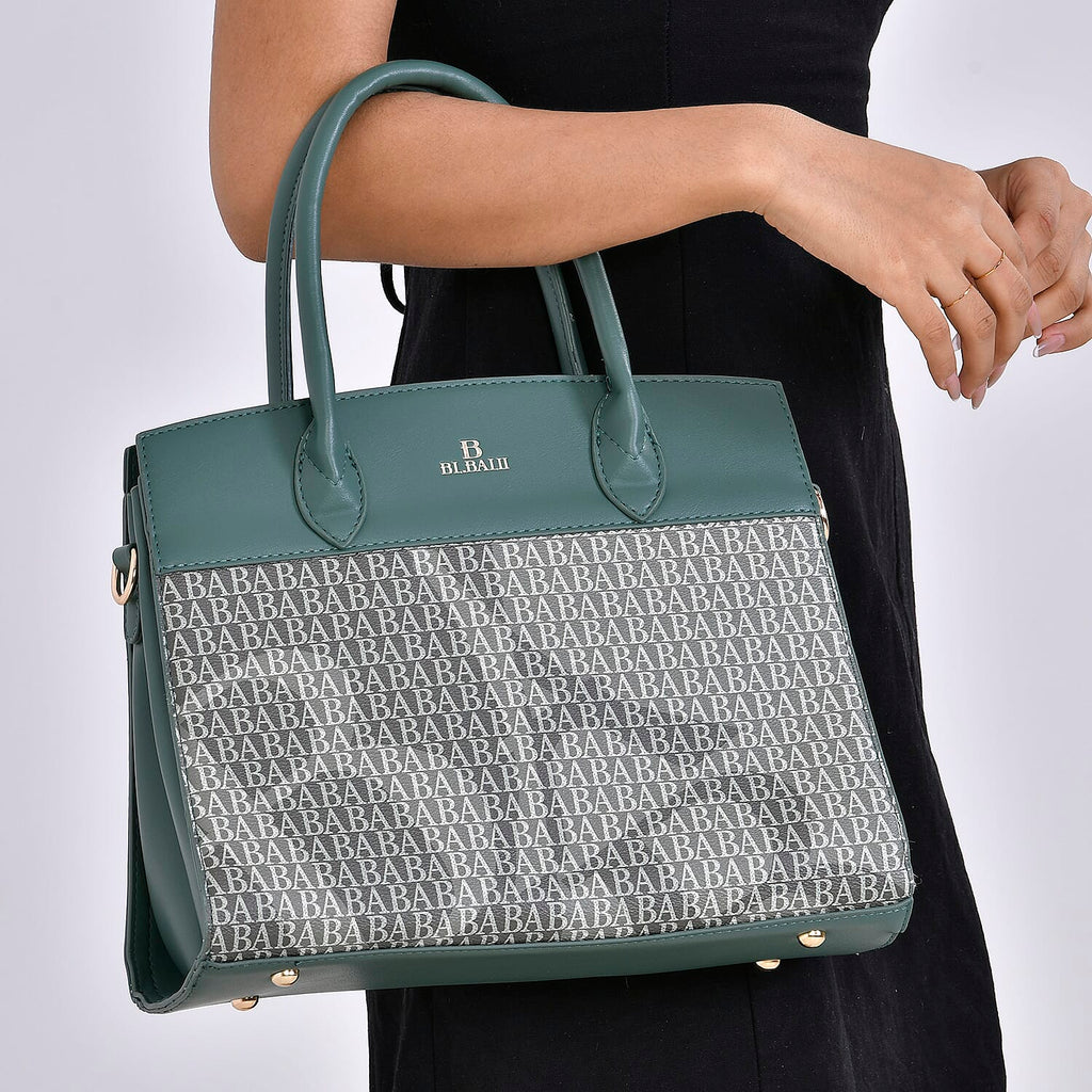 PU Patterned Crossbody Bag (Size 32x12x26 cm) - Green_7726371_2