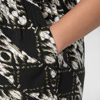 La Marey 100% Viscose Ikat Pattern Ladies Jumpsuit (Size L) - Black