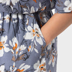 La Marey 100% Viscose Floral Pattern Ladies Jumpsuit (Size L) - Grey_7726942_12
