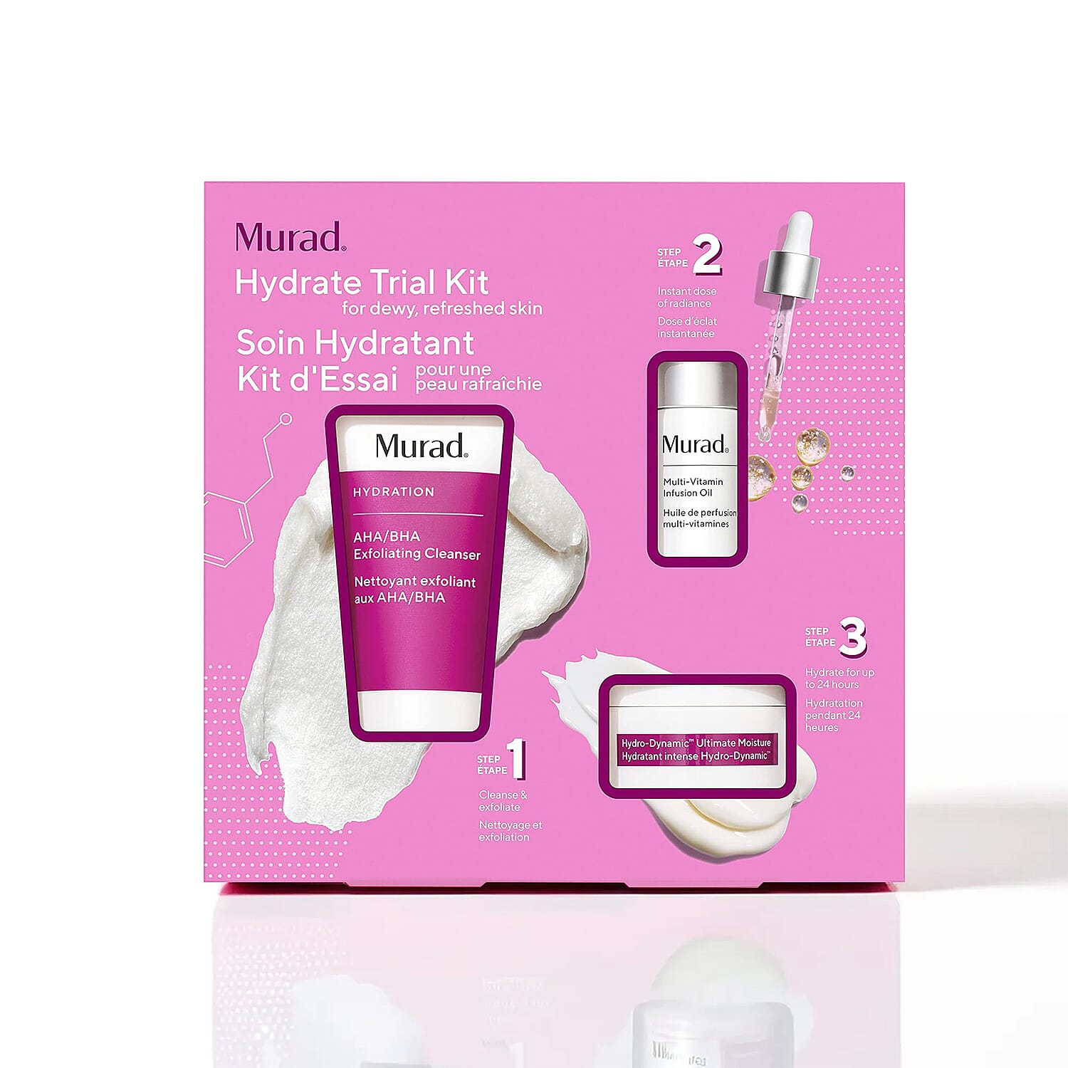 Murad Hydrate Trial Kit 3Pc (Incl. 60ml Exfoliating Cleanser, 15ml Moisture and 10ml Multi Vitamin Oil) 7728576 0