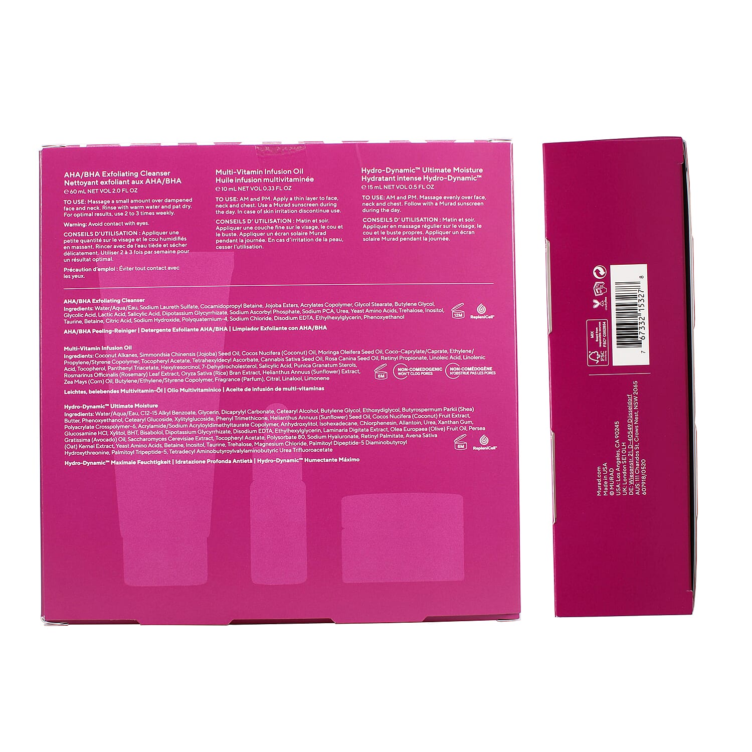 Murad Hydrate Trial Kit 3Pc (Incl. 60ml Exfoliating Cleanser, 15ml Moisture and 10ml Multi Vitamin Oil) 7728576 6