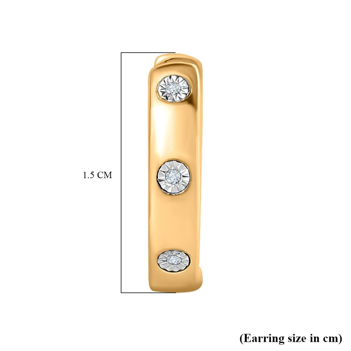 Designer Inspired - Diamond Hoop Earrings in Yellow Gold Overlay Sterling Silver 7729418 5