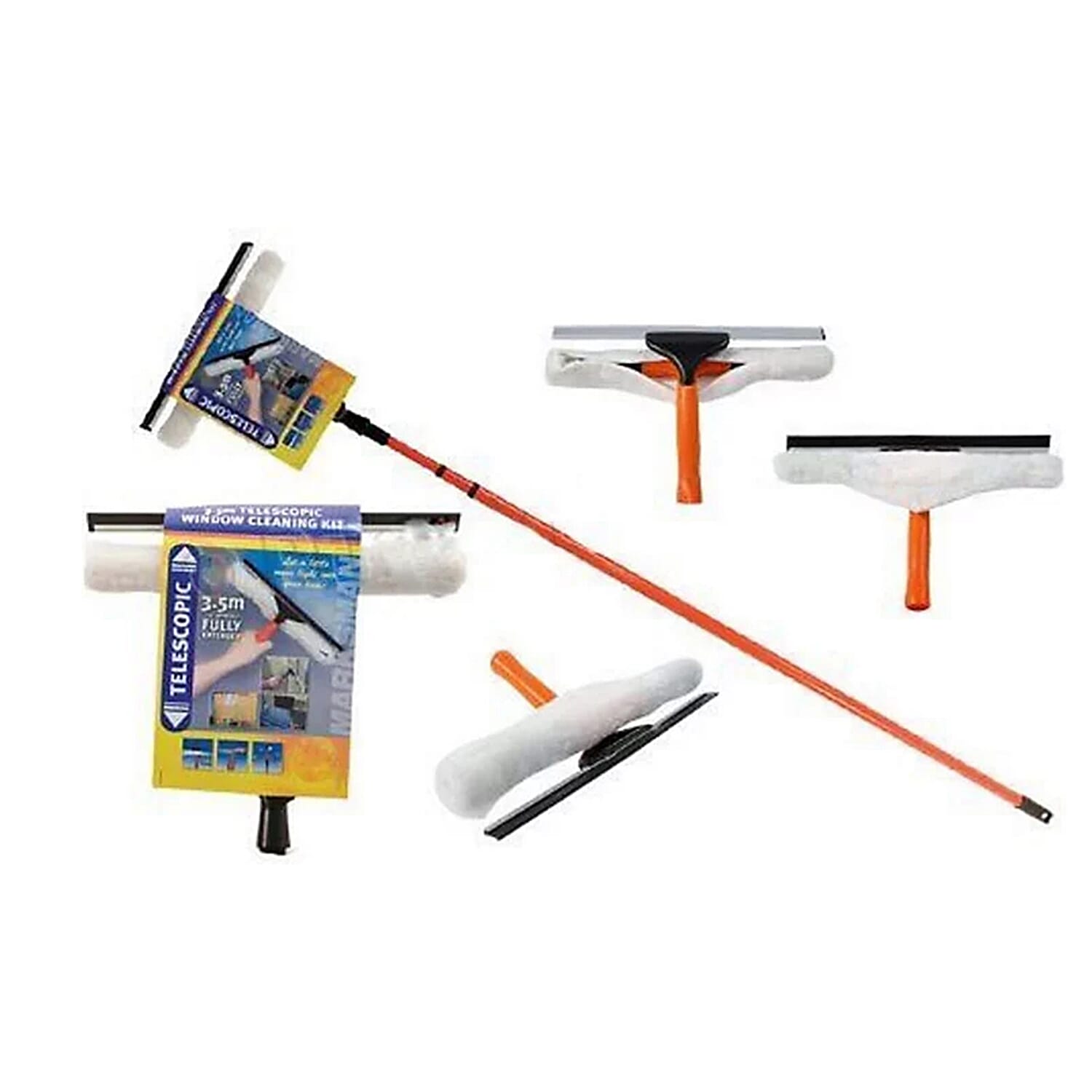 3.5m Telescopic Window Cleaner Squeegee â€“ Extendable &amp; Removable Head for Streak-Free Shine 7729920 0