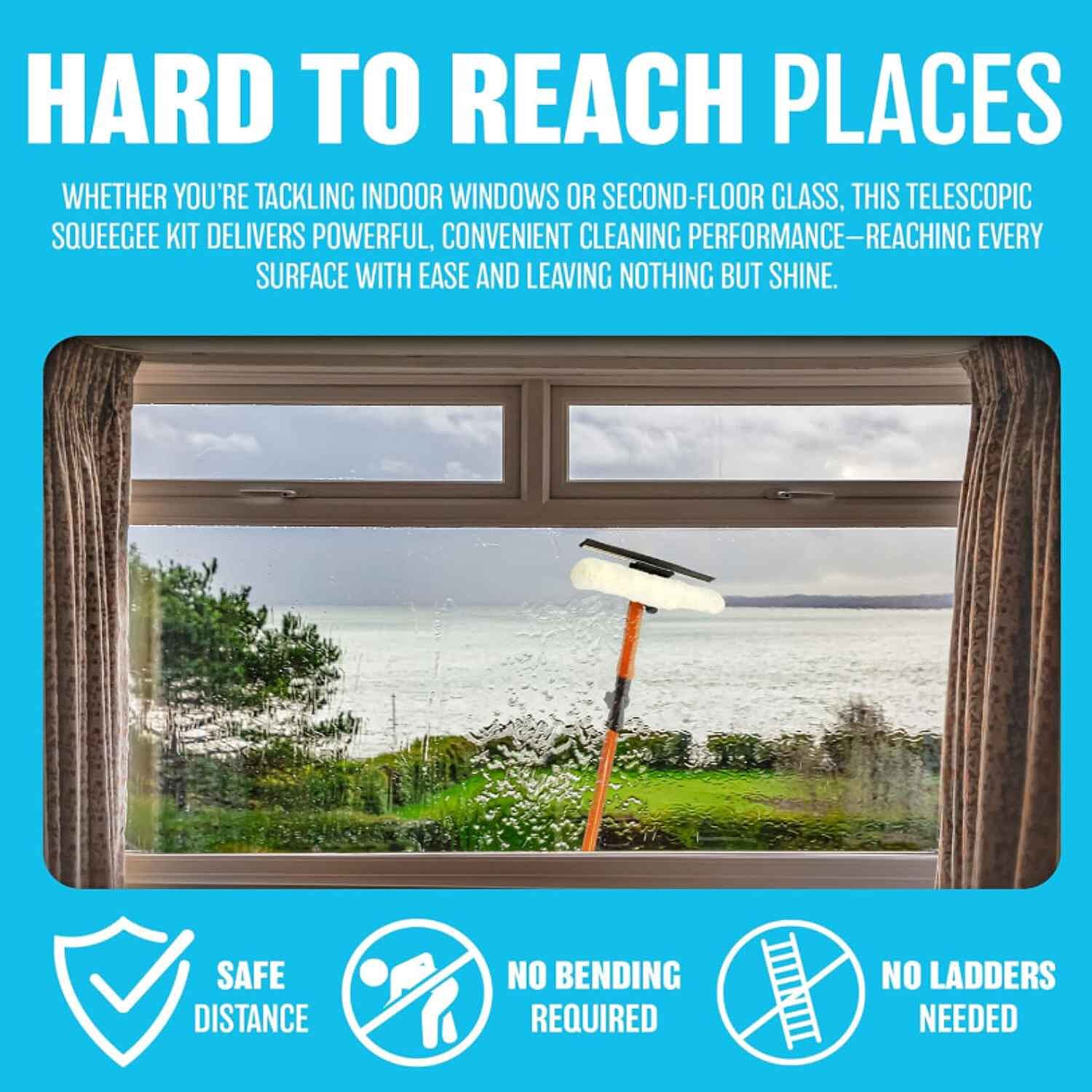 3.5m Telescopic Window Cleaner Squeegee â€“ Extendable &amp; Removable Head for Streak-Free Shine 7729920 4