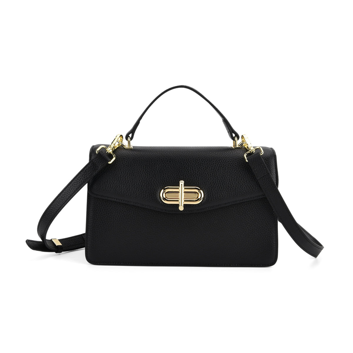 Genuine Leather Flap Crossbody Bag with Handle Drop 7730138 0