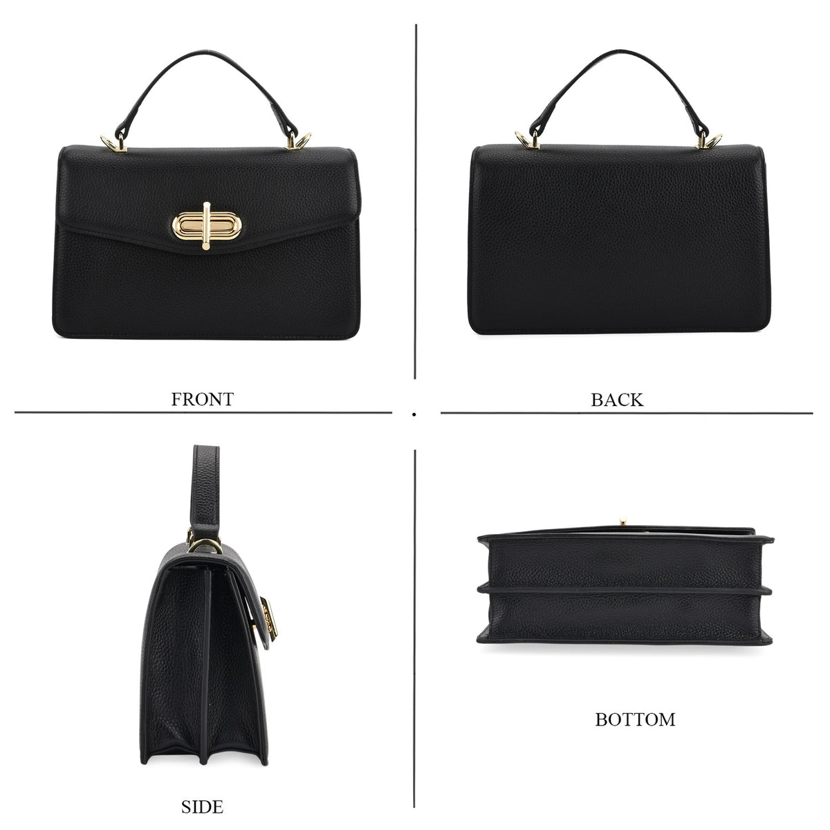 Genuine Leather Flap Crossbody Bag with Handle Drop 7730138 5