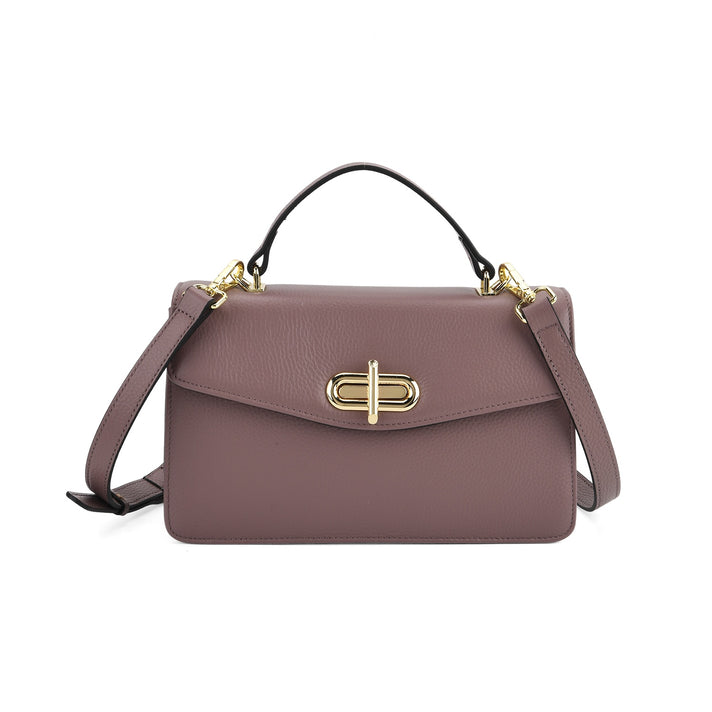 Genuine Leather Flap Crossbody Bag with Handle Drop V32654710 1