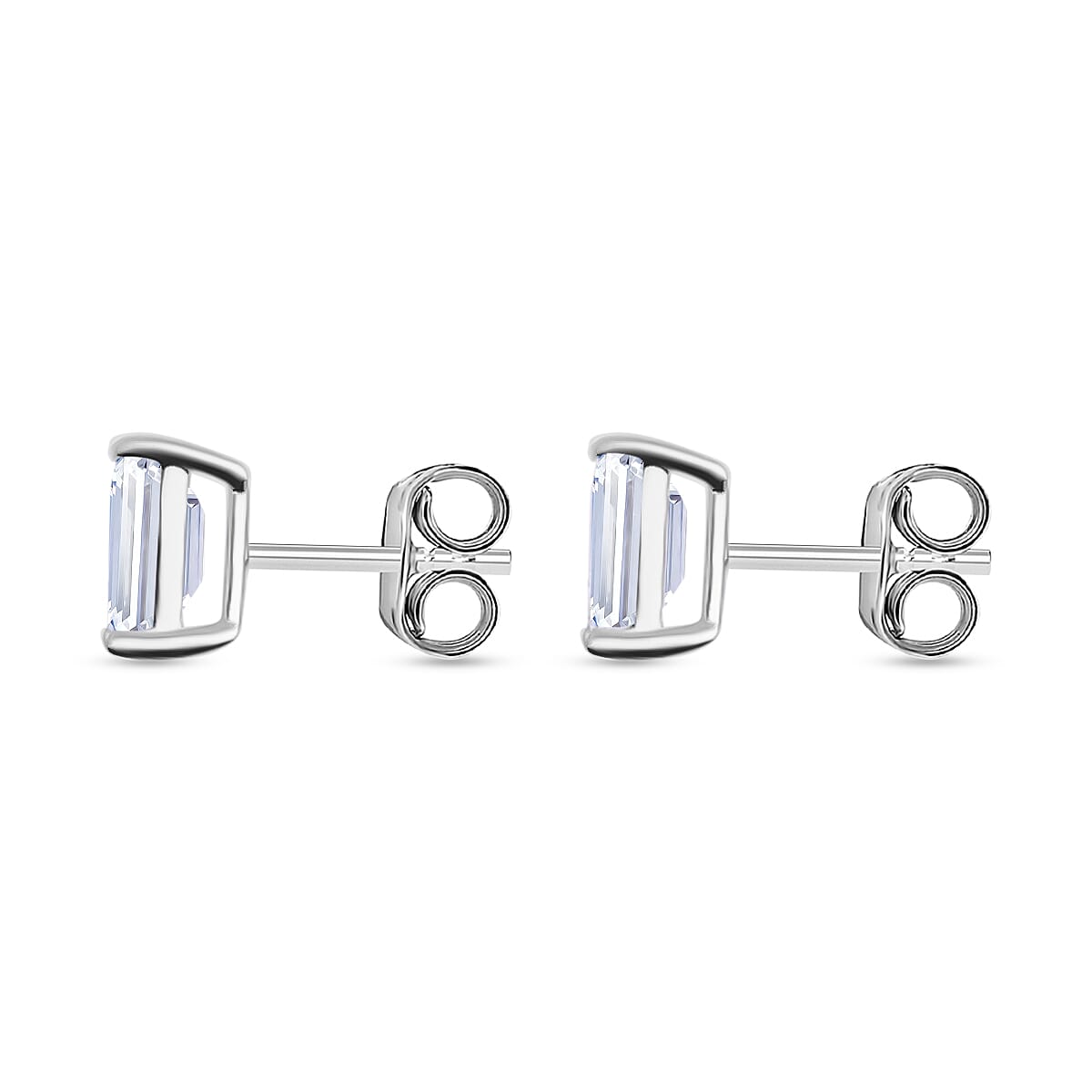 Luxuriant Diamond - 14K White Gold SGL Certified Lab Grown Emerald Cut Diamond (VS-E-F) Stud Earring 7730393 3