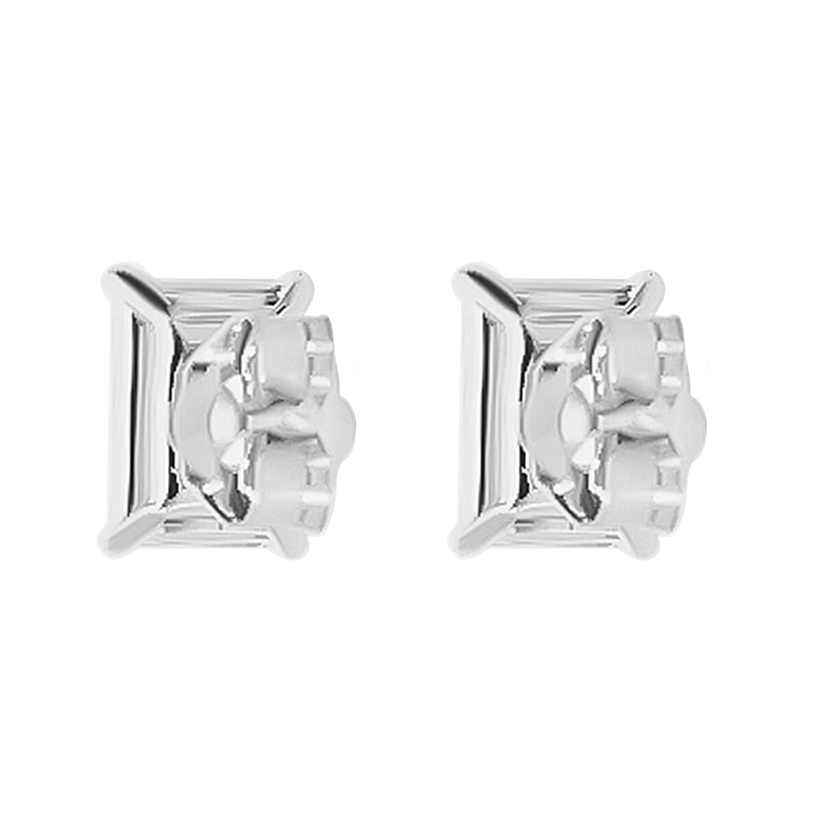 Luxuriant Diamond - 14K White Gold SGL Certified Lab Grown Emerald Cut Diamond (VS-E-F) Stud Earring 7730393 4