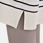 La Marey Stripe Pattern Relaxed Fit Jumper (Size XL) - White_7731816_6