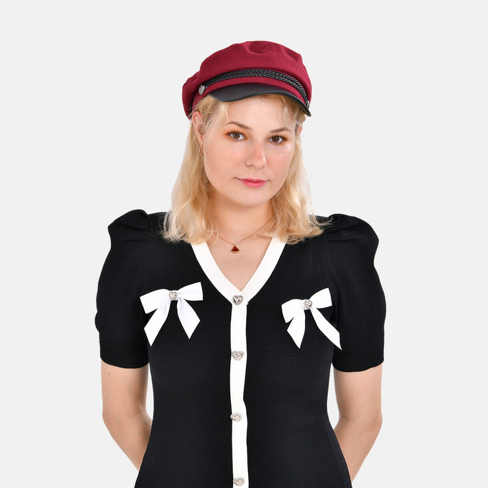 Classic Baker Boy Bretan Hat - Red V32637012 2