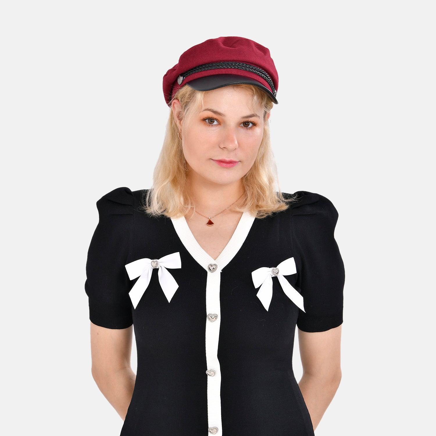 Classic Baker Boy Bretan Hat - Red V32352853 2