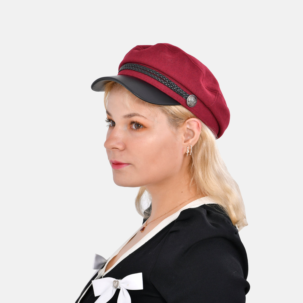 Classic Baker Boy Bretan Hat - Red V32637012 3