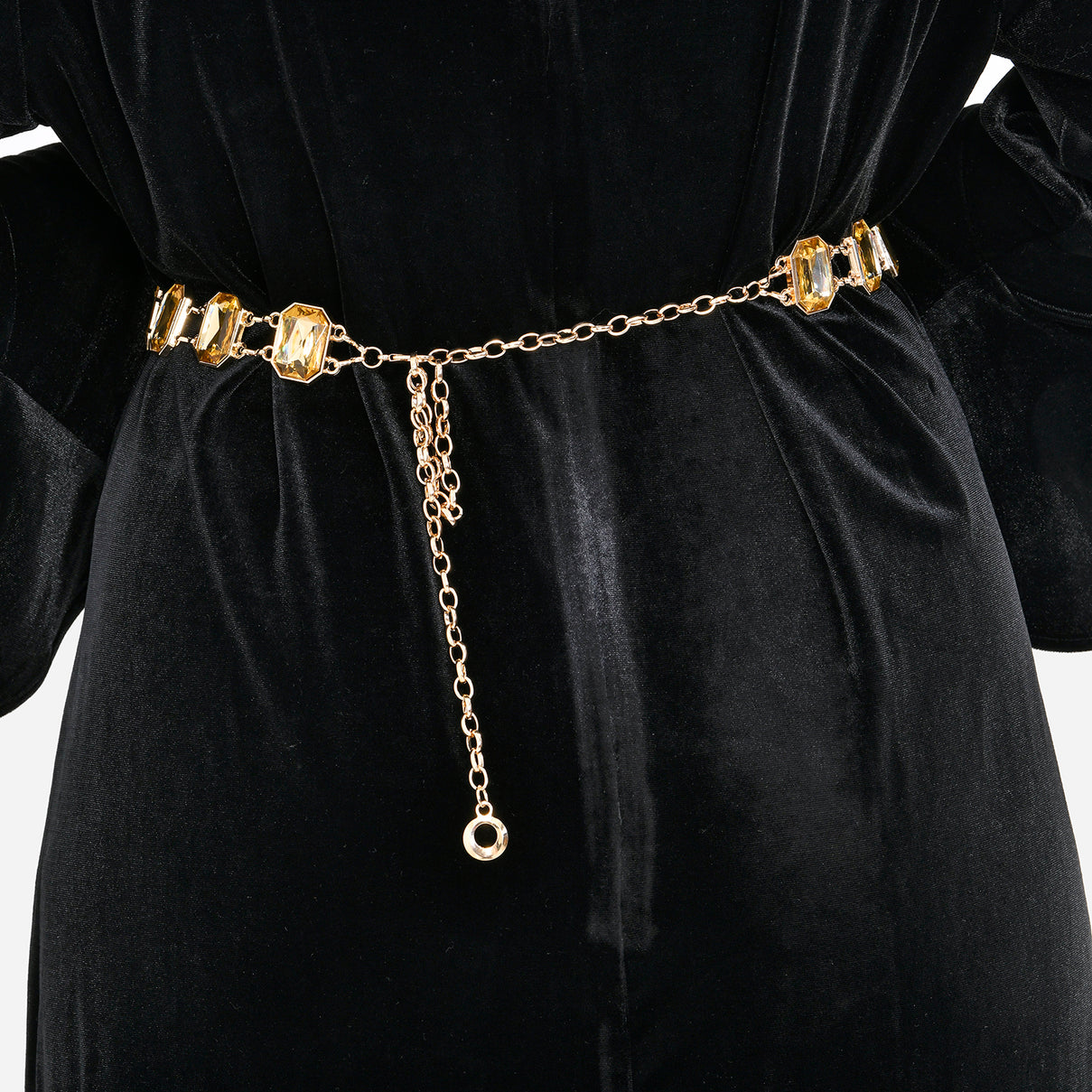 Women Concho Chain-Link Belt (Free Size, 105 cm) - Golden 7733600 2