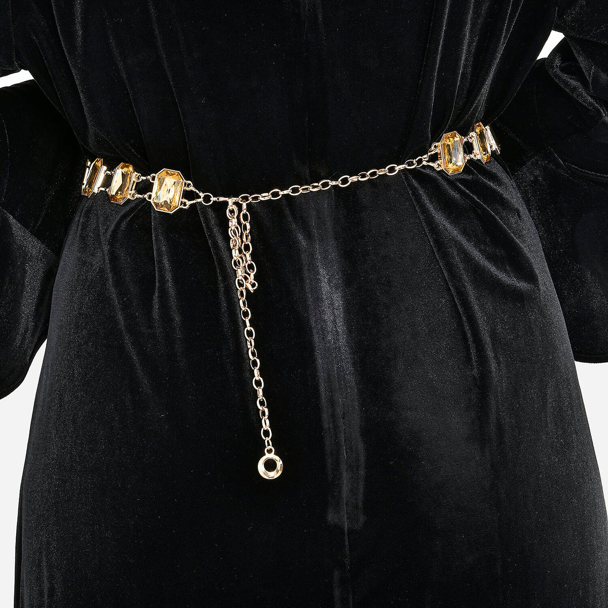 Women Concho Chain-Link Belt (Free Size, 105 cm) - Golden 7733600 3
