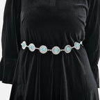 Women Concho Chain-Link Belt (Free Size, 110 cm) - Silver_7733608_1