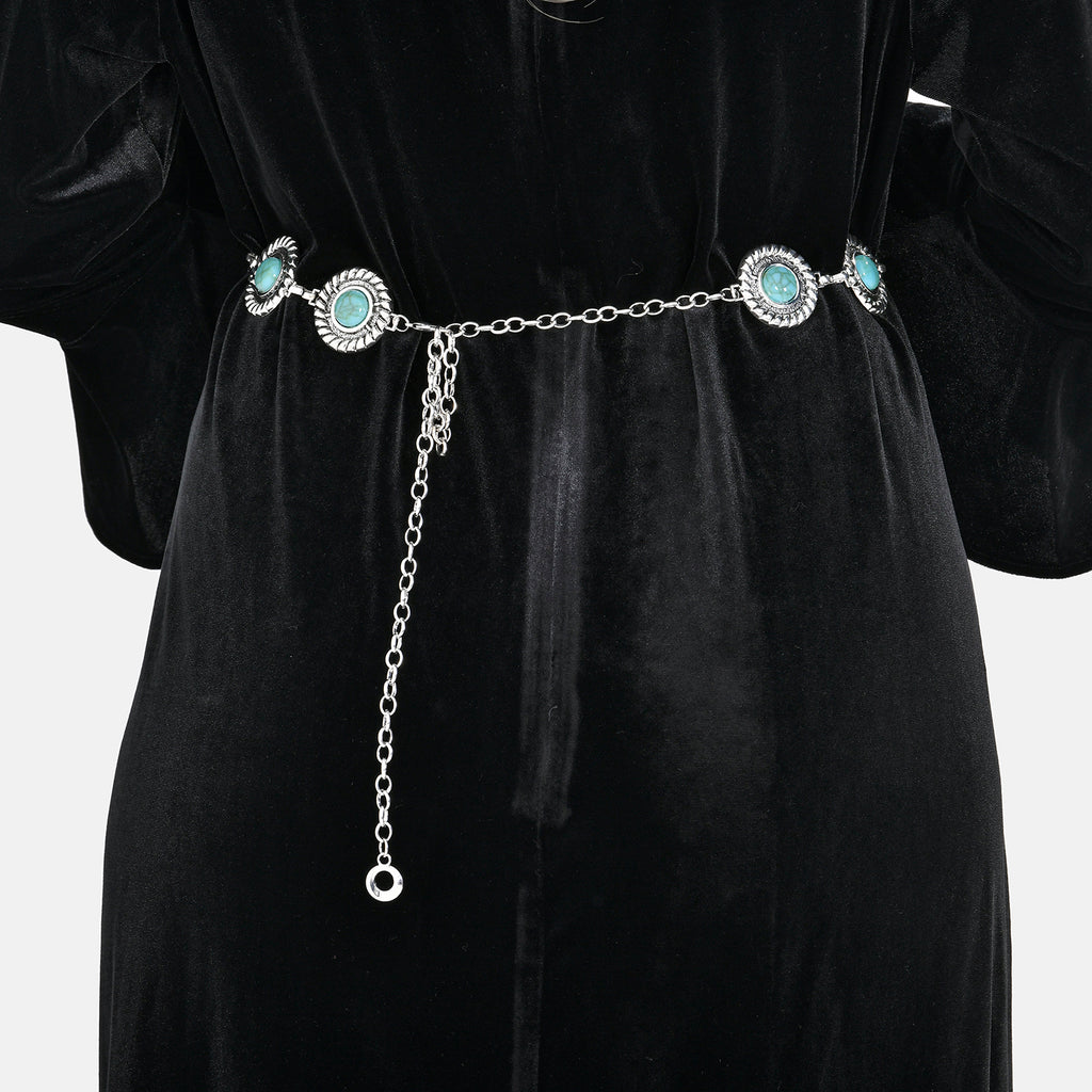 Women Concho Chain-Link Belt (Free Size, 110 cm) - Silver_7733608_2