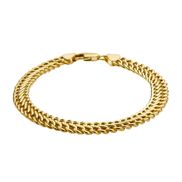 9K Yellow Gold INFINITY Hollow Curb Bracelet (Size 7) with Lobster Clasp, Gold Wt. 4.80 Gms. 7733847 1
