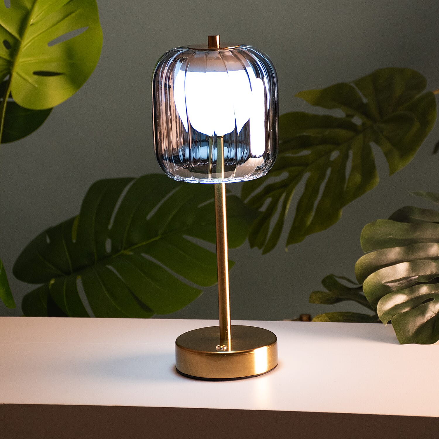 Lesser and Pavey Rechargeable Cordless Touch Lamp - Gold &amp; Grey 7736686 1