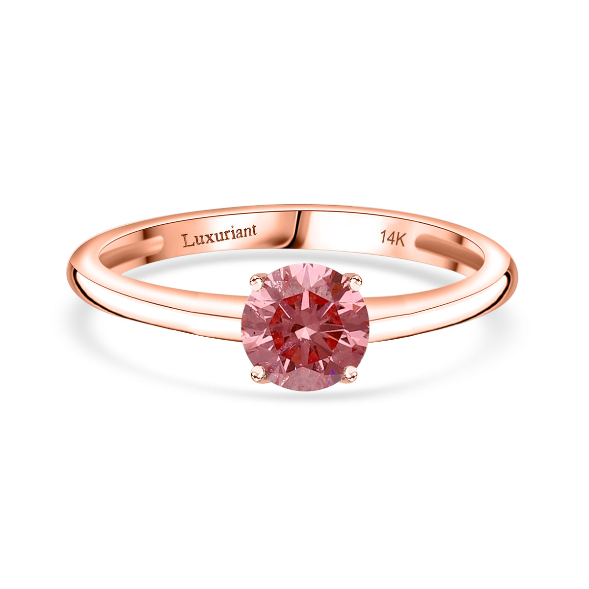 LUXURIANT 14K Rose Gold SGL Certified VS Lab Grown Pink Diamond Solitaire Ring 0.50 Ct. 7737237 0