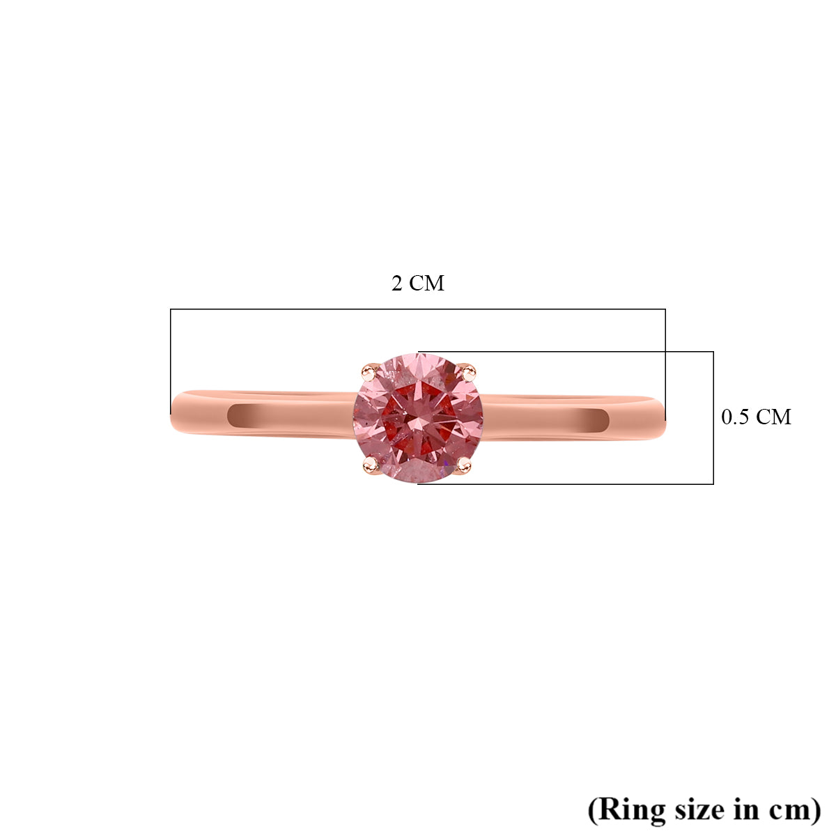 LUXURIANT 14K Rose Gold SGL Certified VS Lab Grown Pink Diamond Solitaire Ring 0.50 Ct. 7737237 6